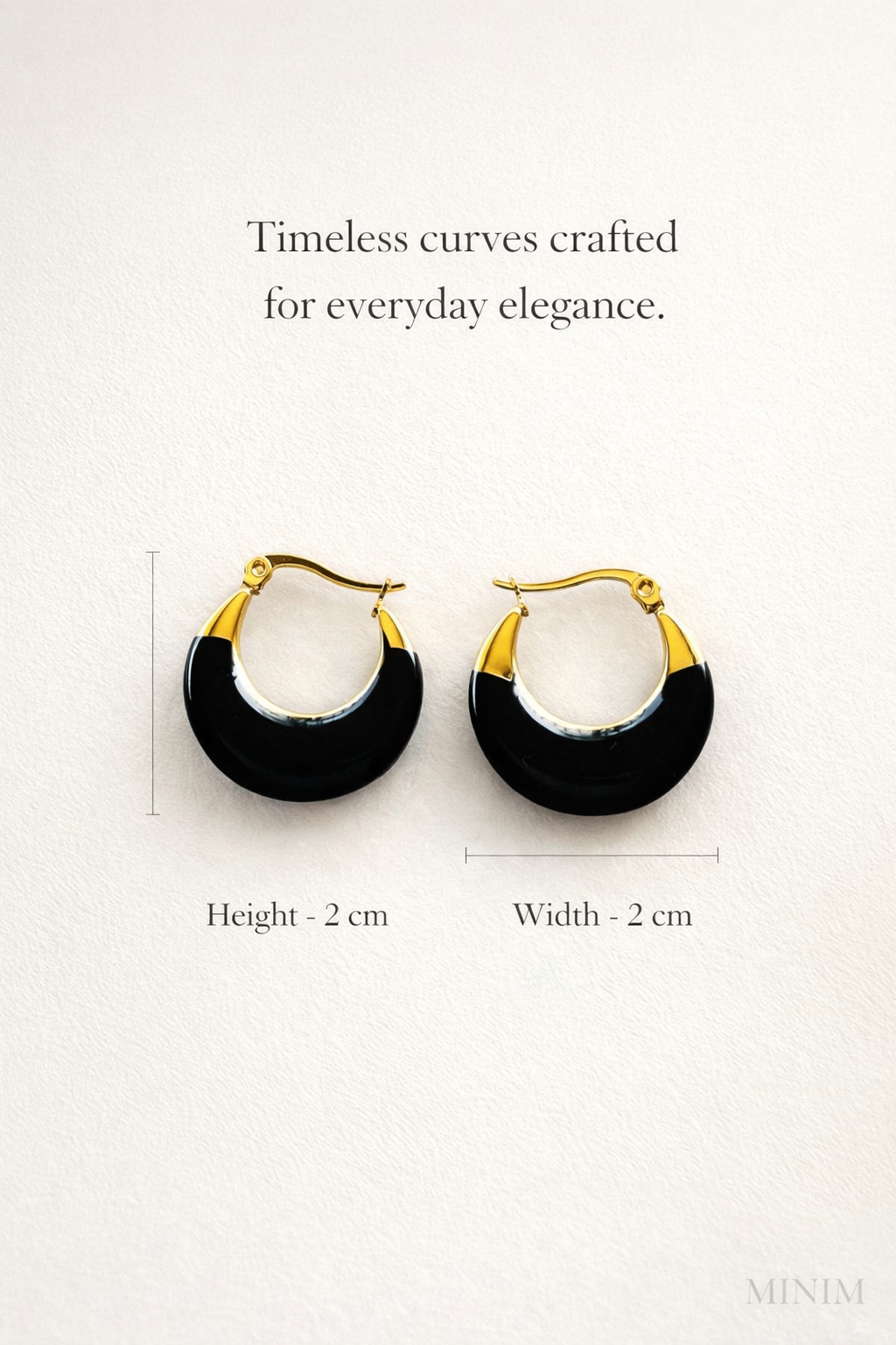 Black Enamel Hoops