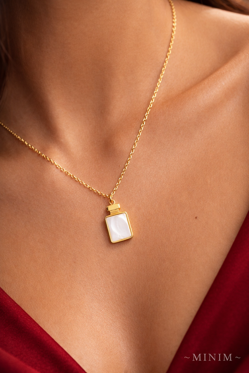 Gold Bottle Pendant Necklace