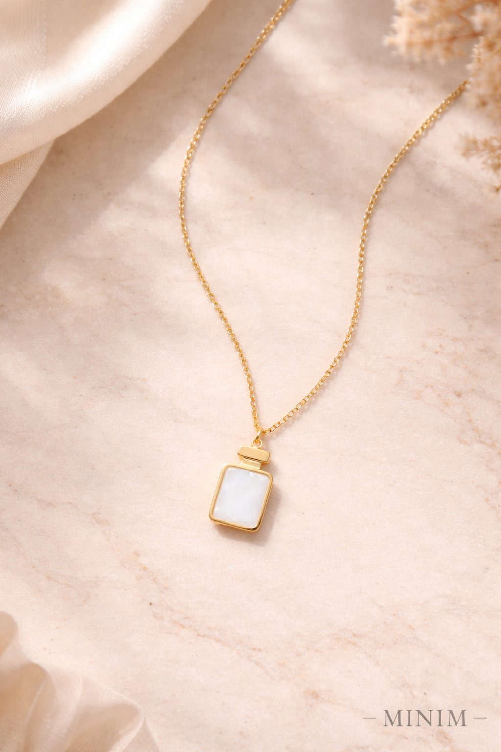 Gold Bottle Pendant Necklace