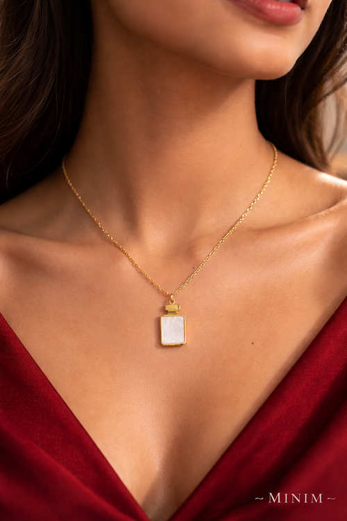 Gold Bottle Pendant Necklace