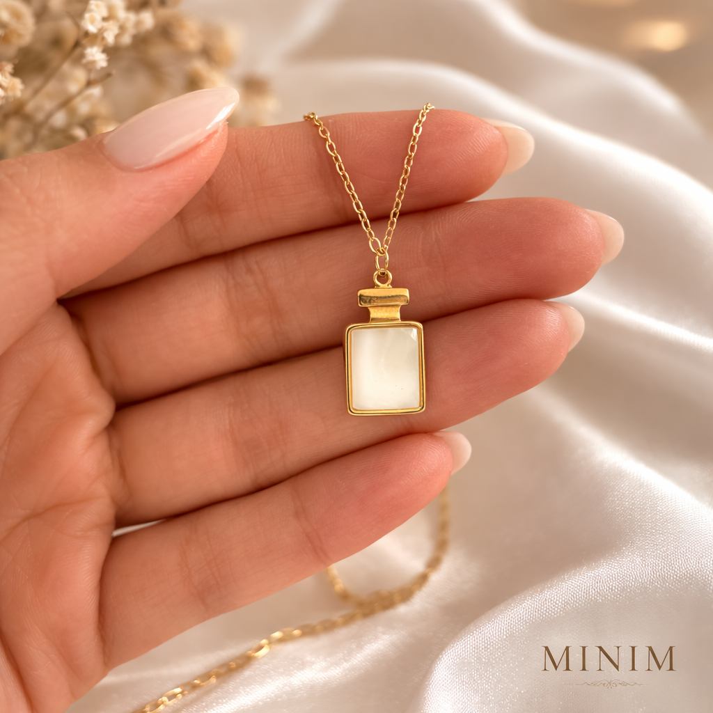 Gold Bottle Pendant Necklace