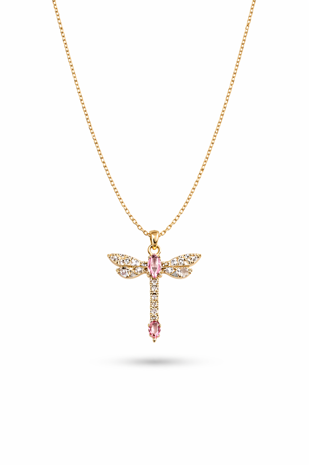 Dragonfly Crystal Pendant Necklace