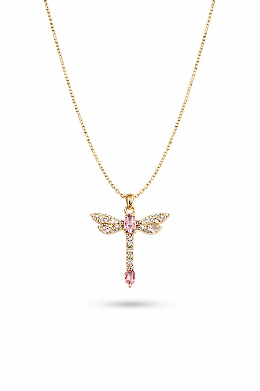 Dragonfly Crystal Pendant Necklace