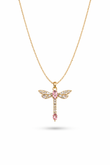 Dragonfly Crystal Pendant Necklace