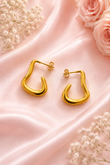 Gold Curvy Hoop Earring
