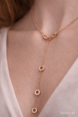 Rose Gold Falling Lariat Necklace