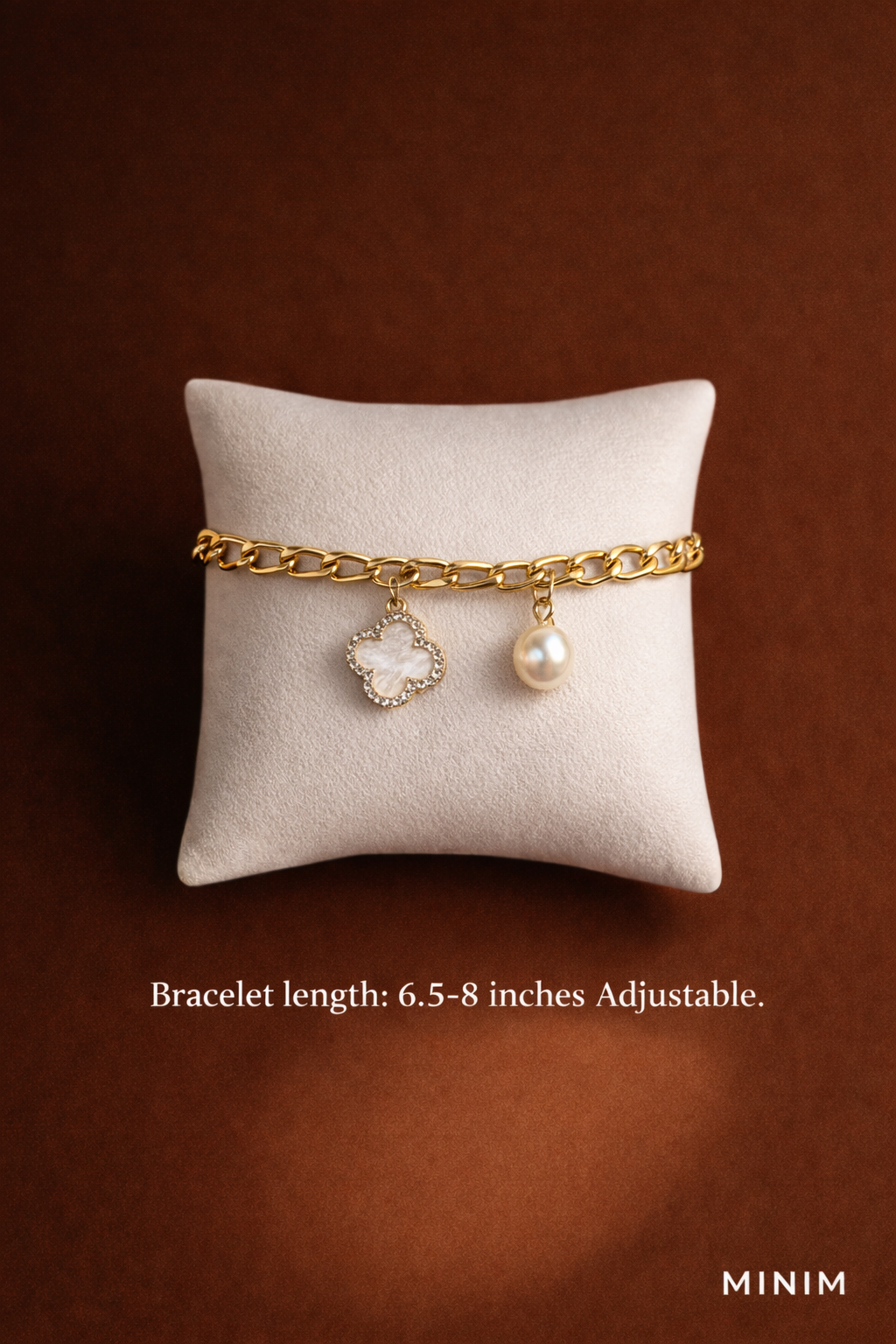 Clover and Pearl Charm Bracelet