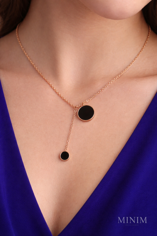 Double Disc Lariat Necklace