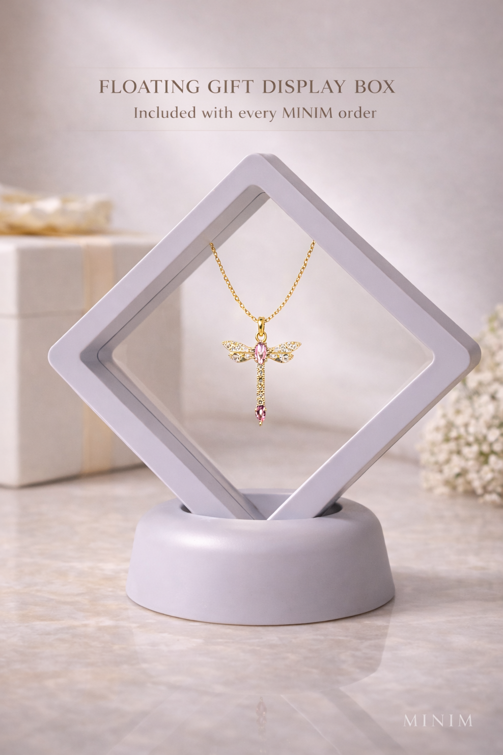 Dragonfly Crystal Pendant Necklace