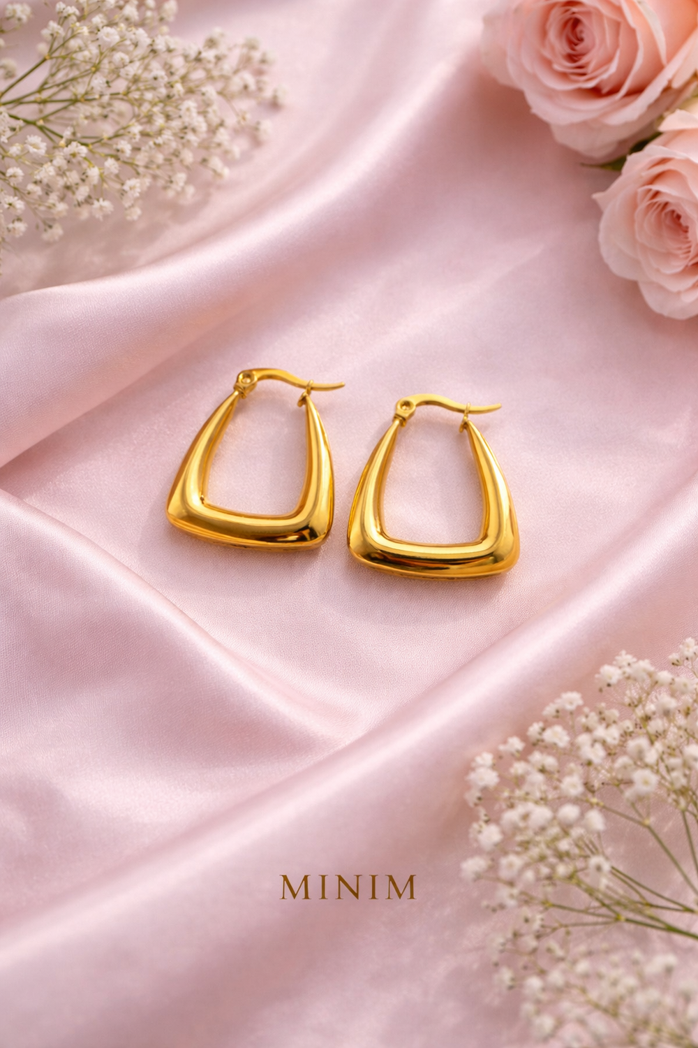 Gold Geometric Hoop