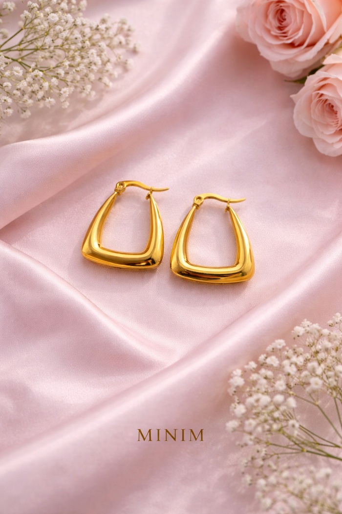 Gold Geometric Hoop