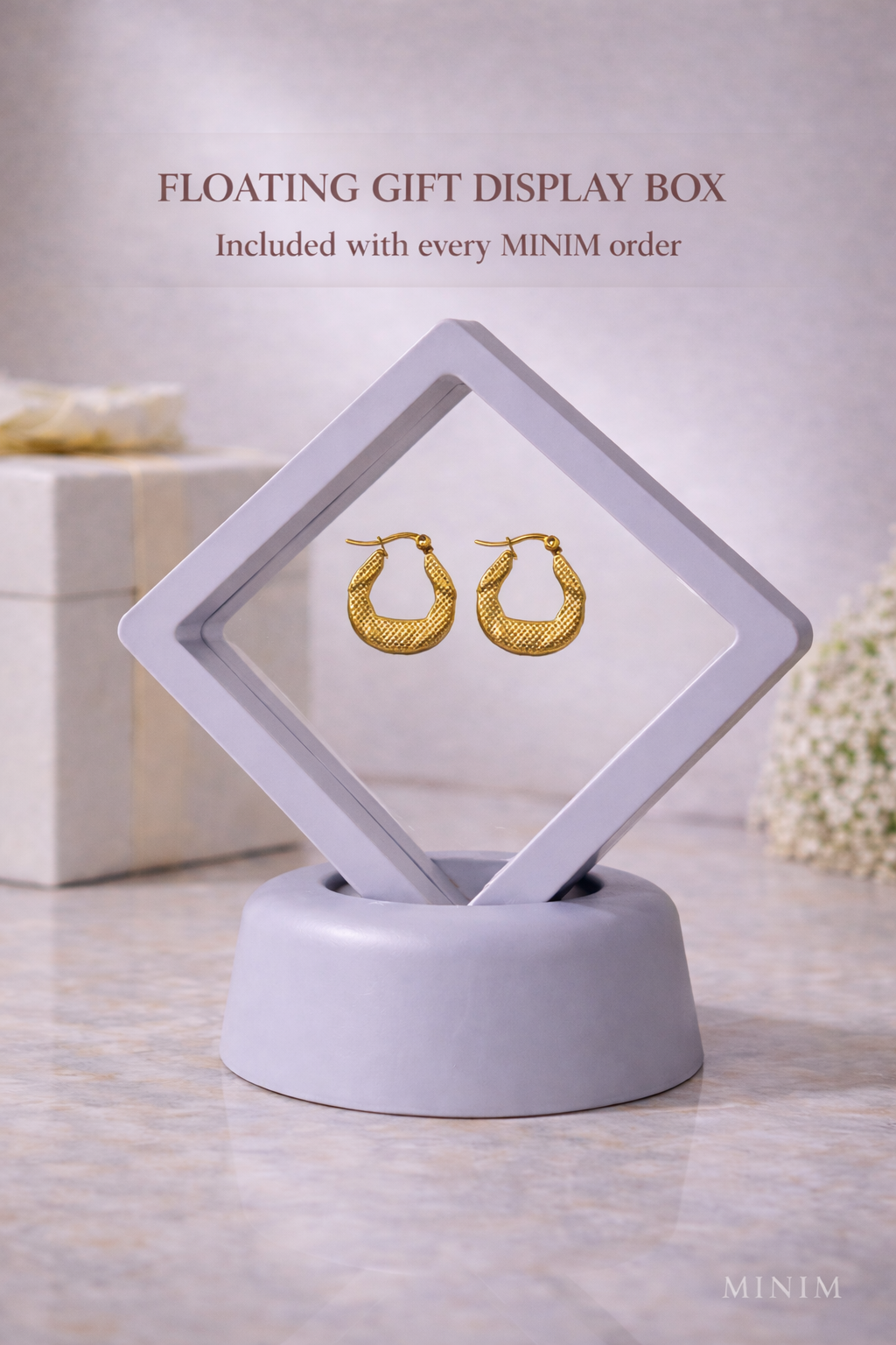 Gold Patterned Hoop Earrings