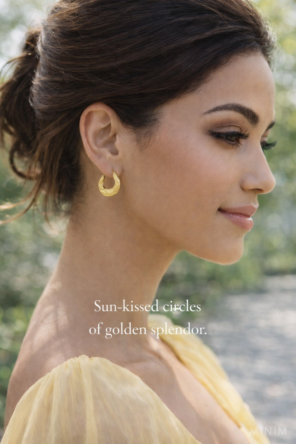 Gold Patterned Hoop Earrings