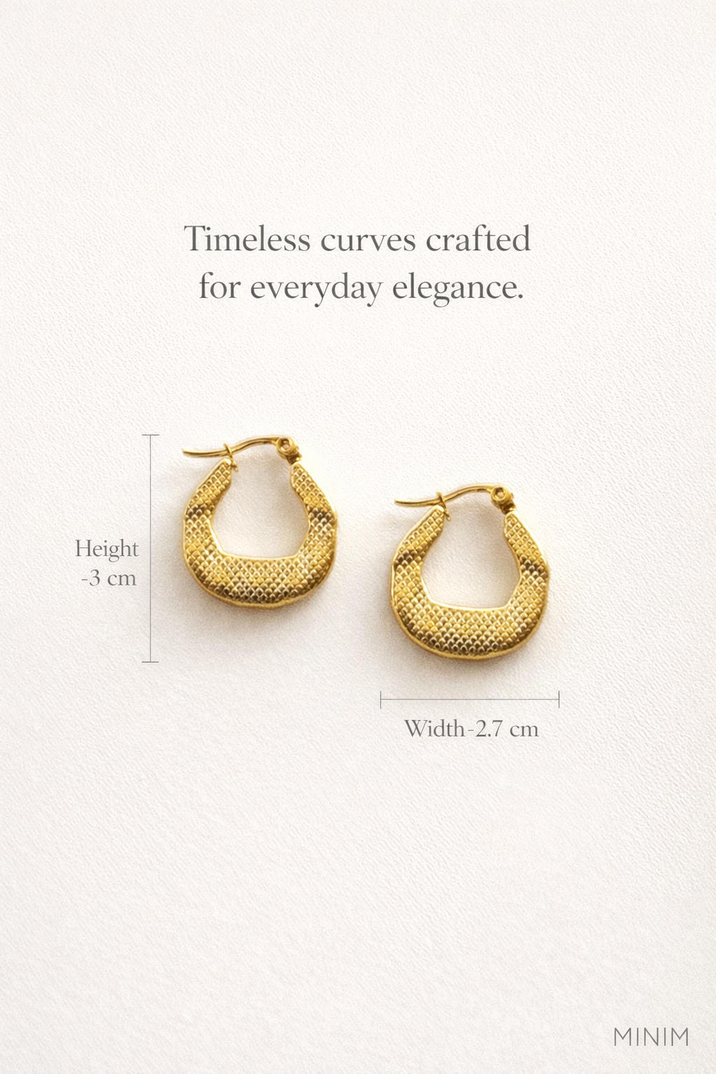 Gold Patterned Hoop Earrings