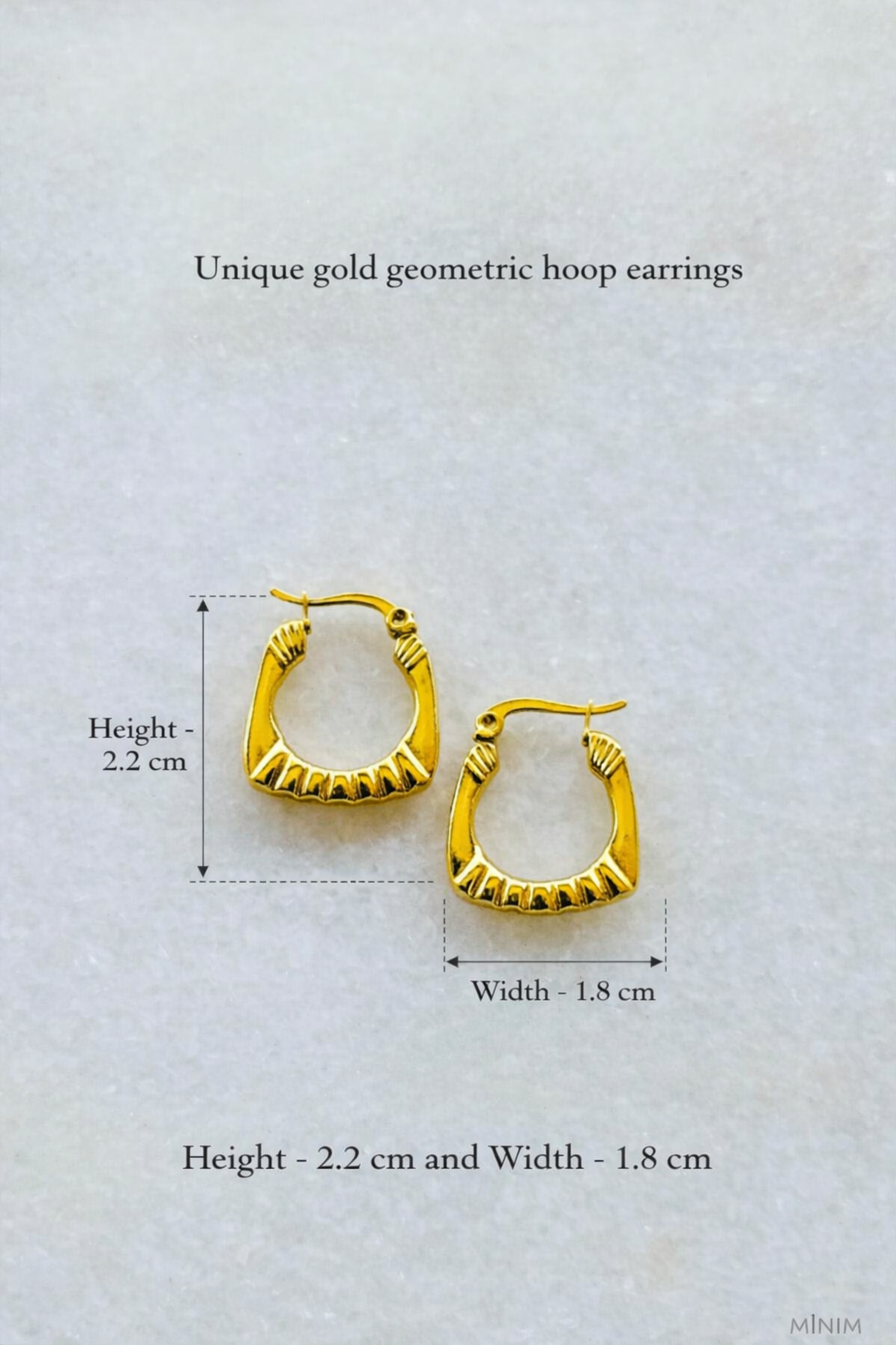 Gold Ribbed Hoop Earrings