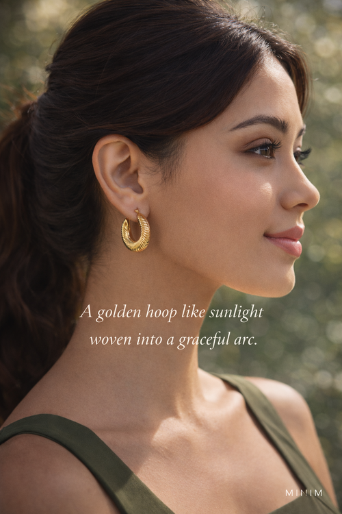Gold Twisted Rope Hoop Earrings