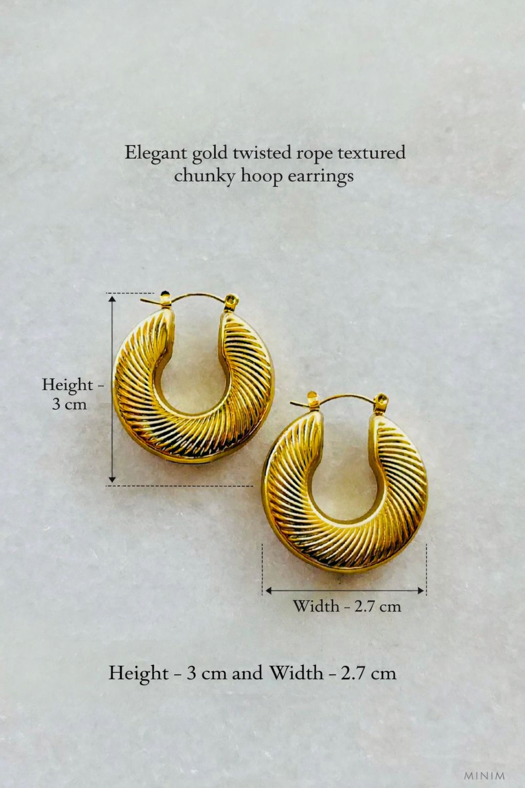 Gold Twisted Rope Hoop Earrings