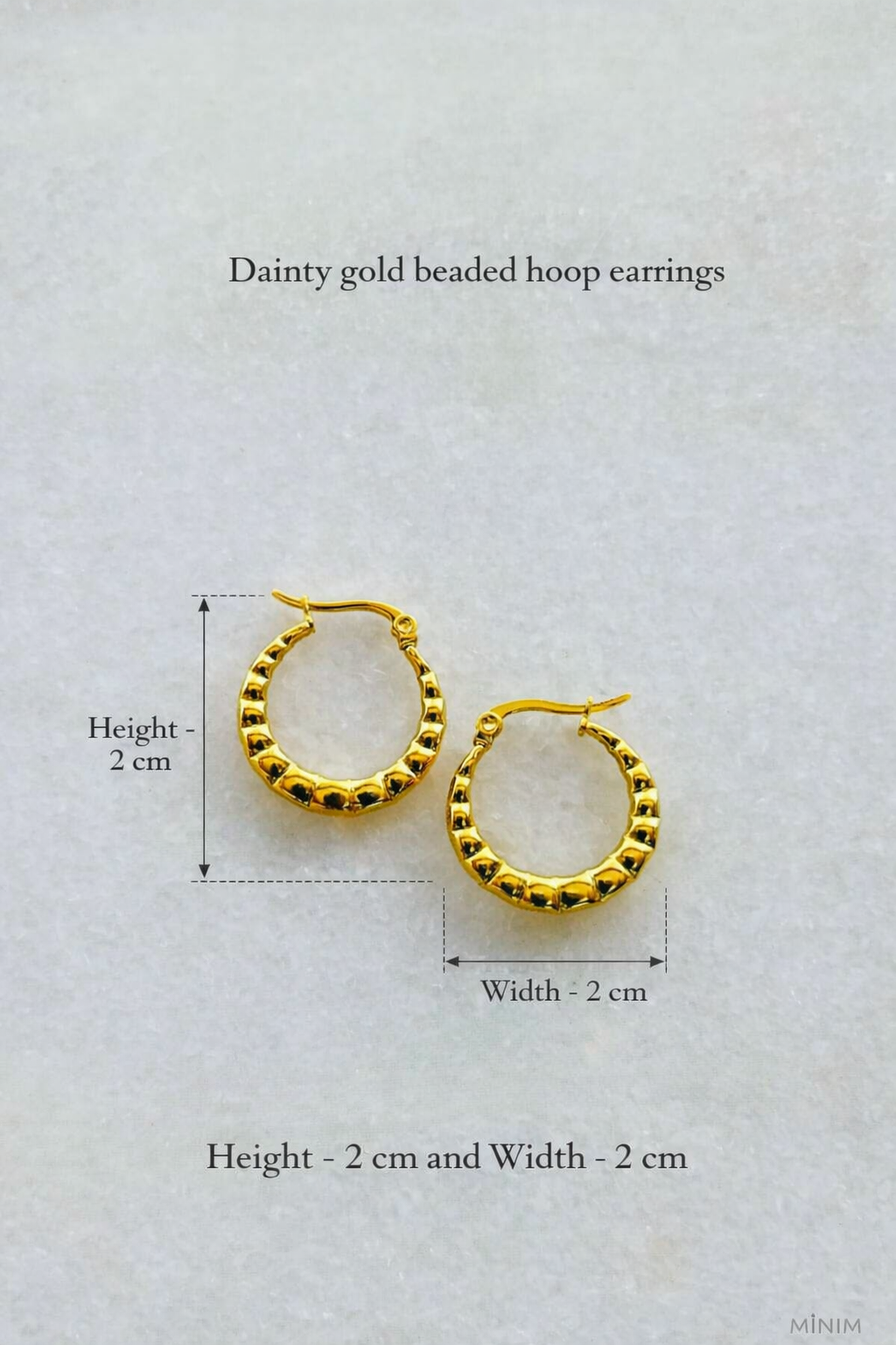 Gold Beaded Hoop Earrings