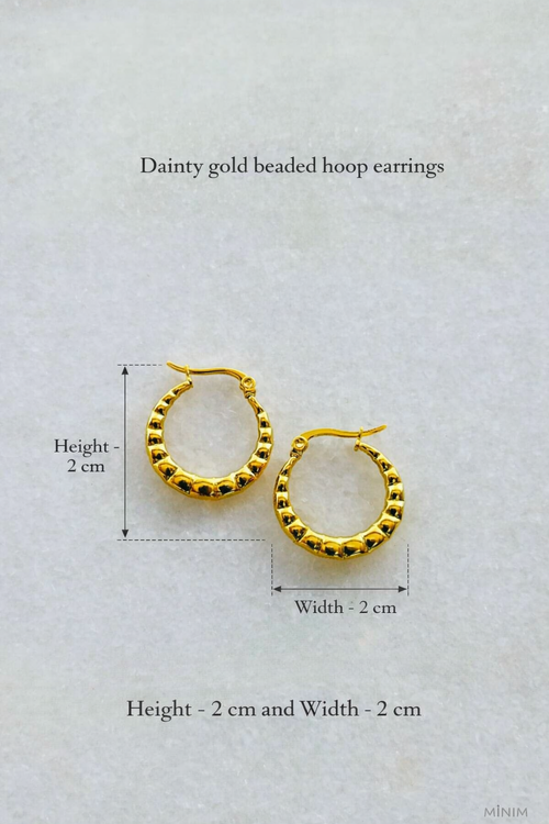 Gold Beaded Hoop Earrings