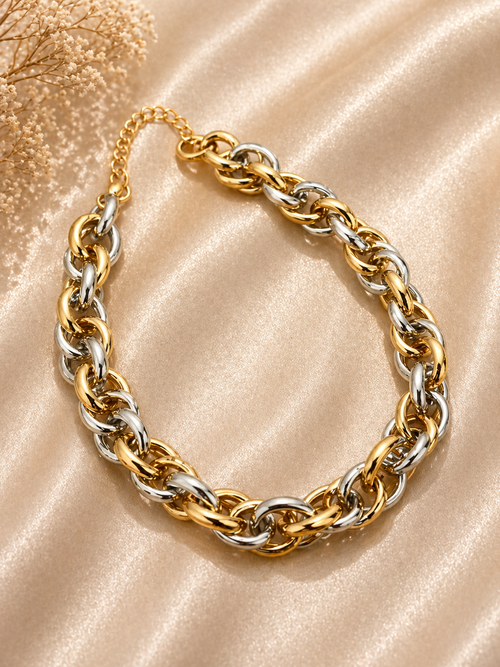 Gold and Silver Statement Necklace
