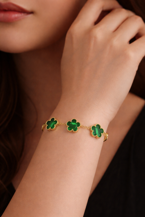 Green Clover Bracelet for Women