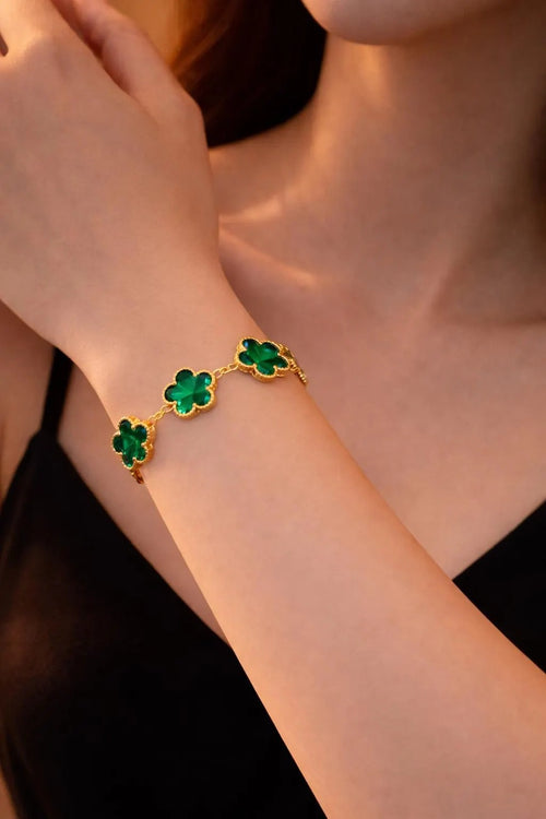Green Clover Bracelet for Women