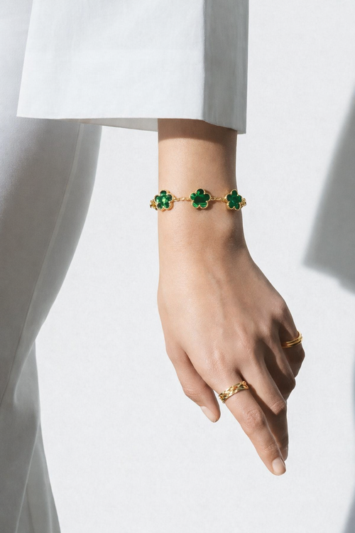 Green Clover Bracelet for Women
