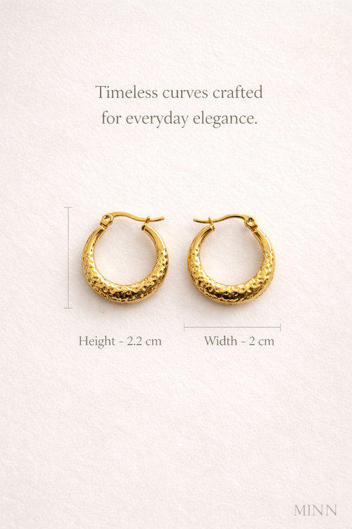 Hammered Gold Hoop Earrings