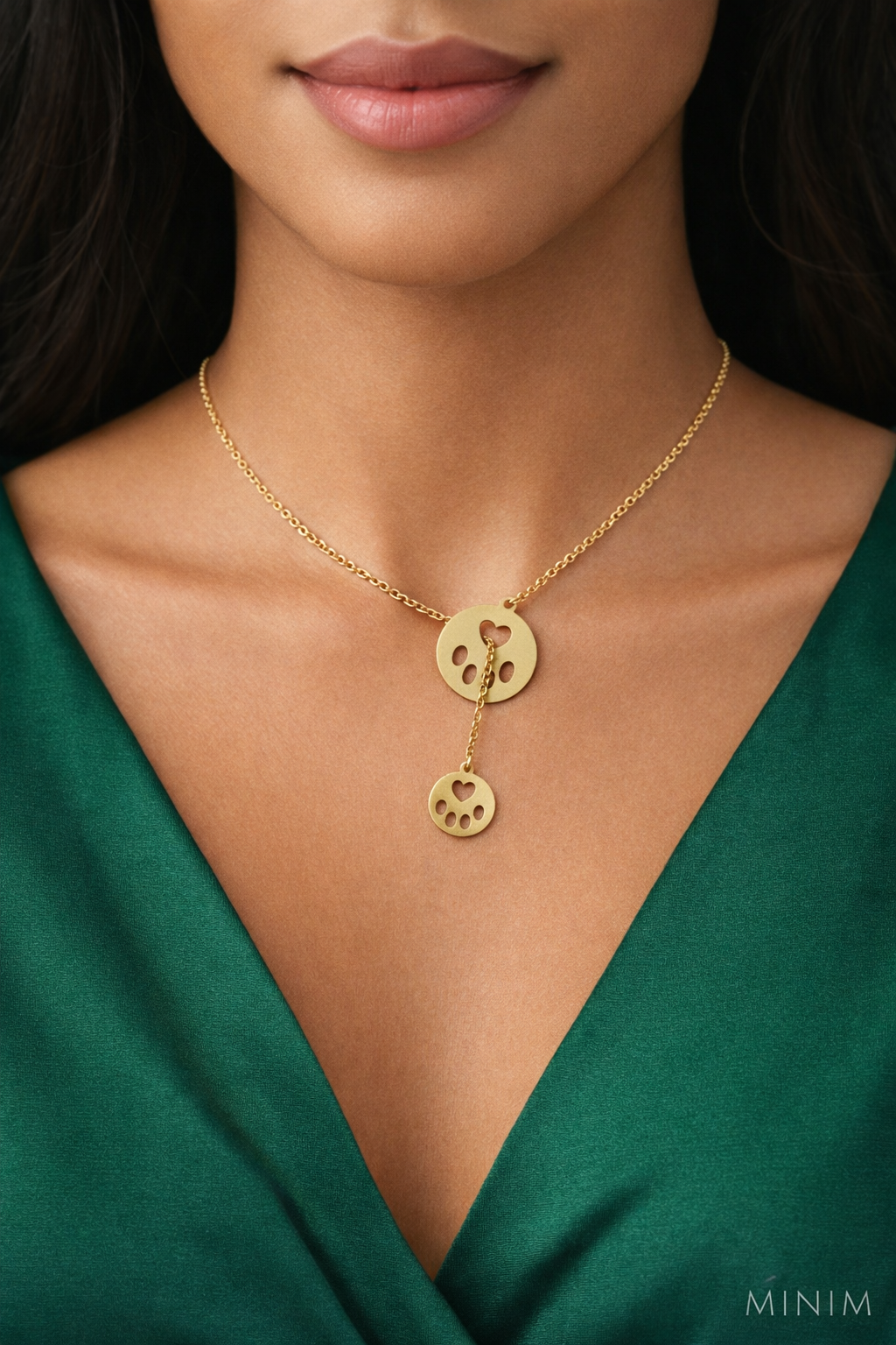 Paw Print Drop Necklace