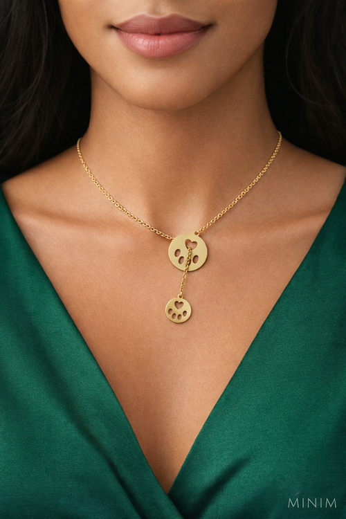 Paw Print Drop Necklace