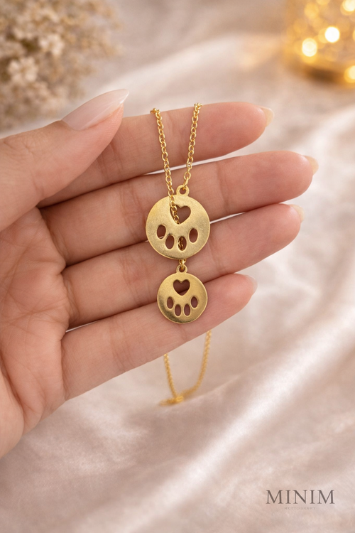 Paw Print Drop Necklace