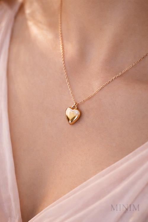 Gold Heart Pendant Necklace