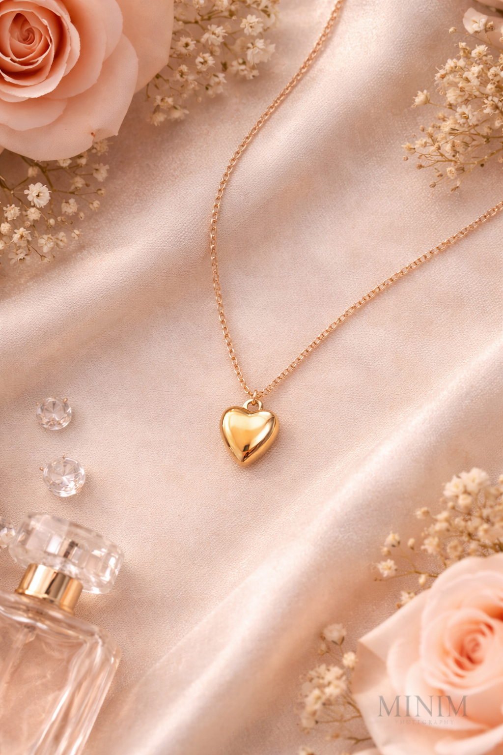 Gold Heart Pendant Necklace