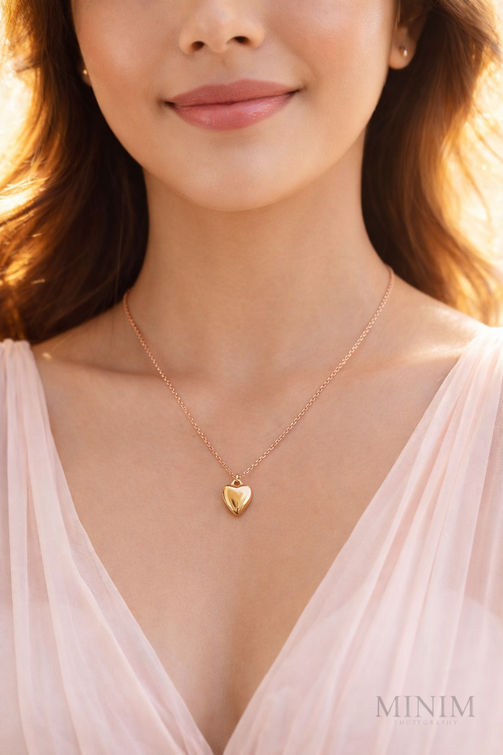 Gold Heart Pendant Necklace
