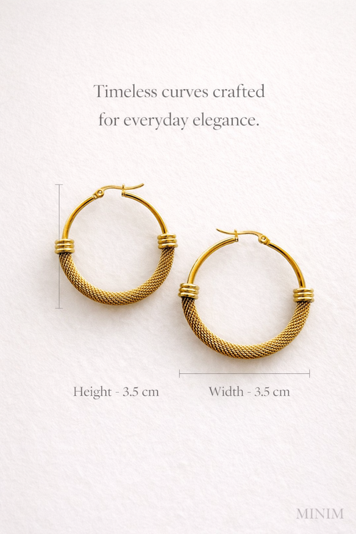 Round Mesh Big Hoop Earring