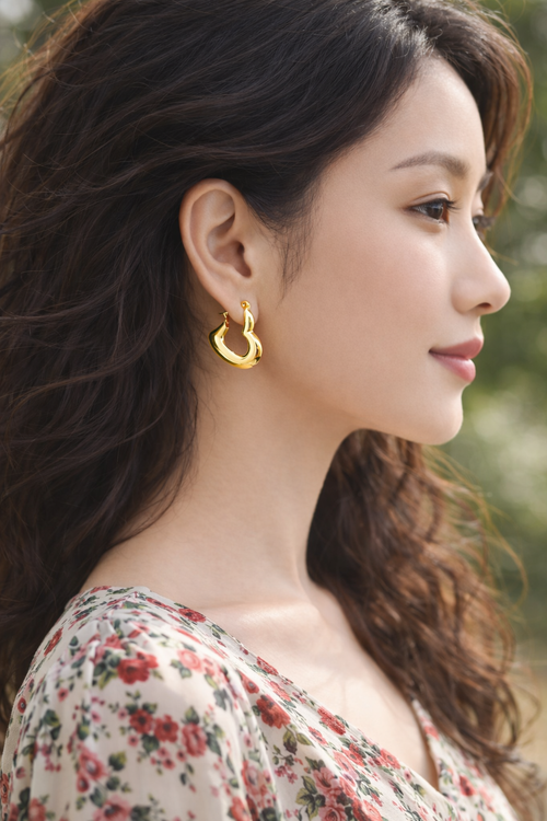 Round Small Golden Hoop