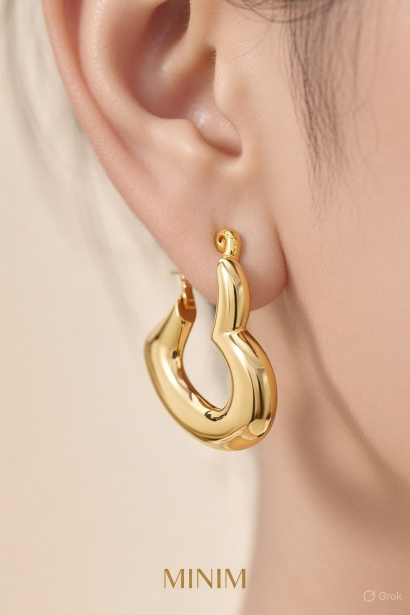 Round Small Golden Hoop