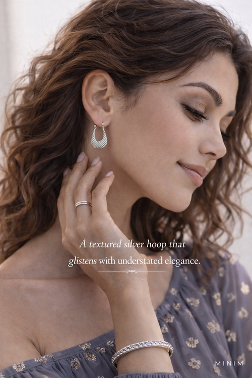Silver Oval Hoop Earrings