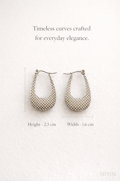 Silver Oval Hoop Earrings