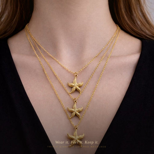 Gold Starfish Layered Necklace