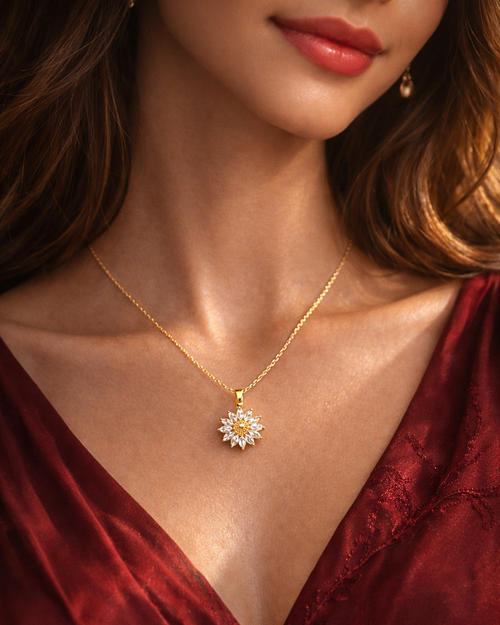 Sunflower Pendant Necklace