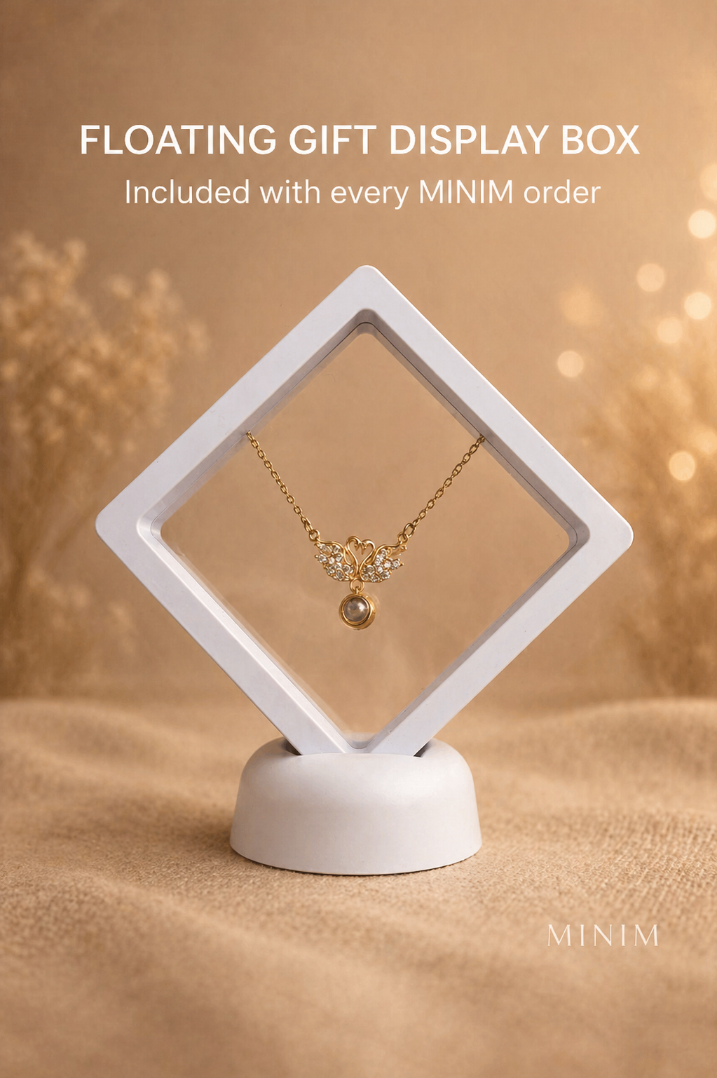 Golden Swan Projection Necklace
