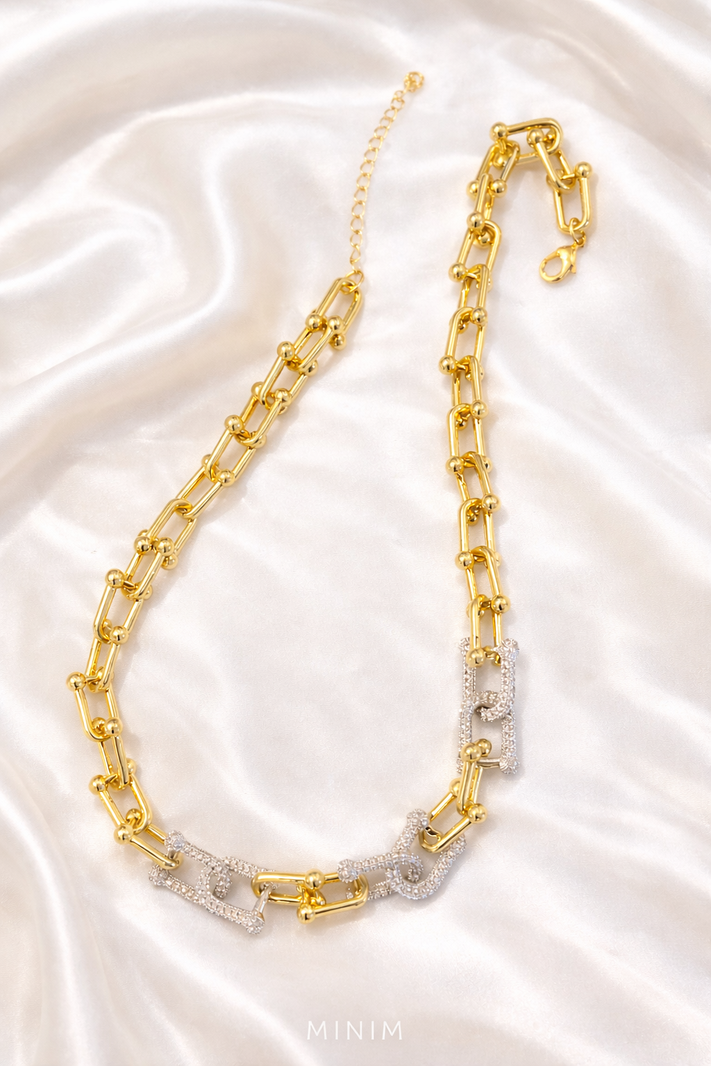 Gold Zircon Statement Necklace
