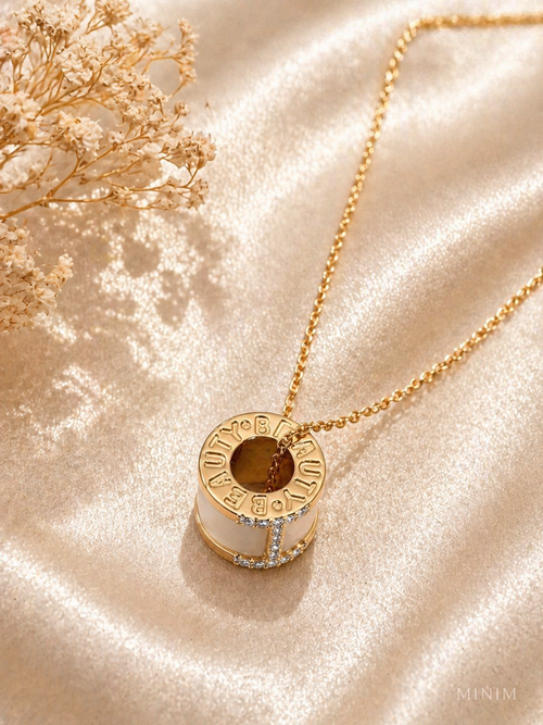 Ivory Barrel Pendant Necklace