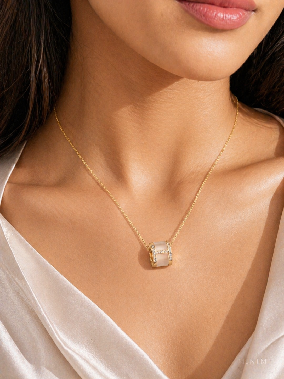 Ivory Barrel Pendant Necklace