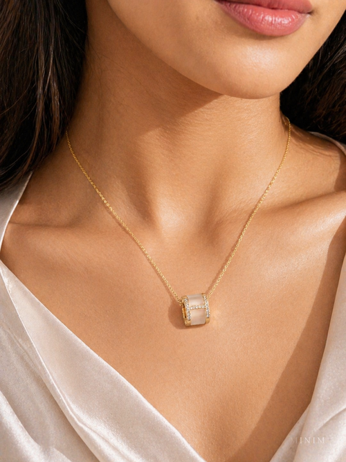 Ivory Barrel Pendant Necklace