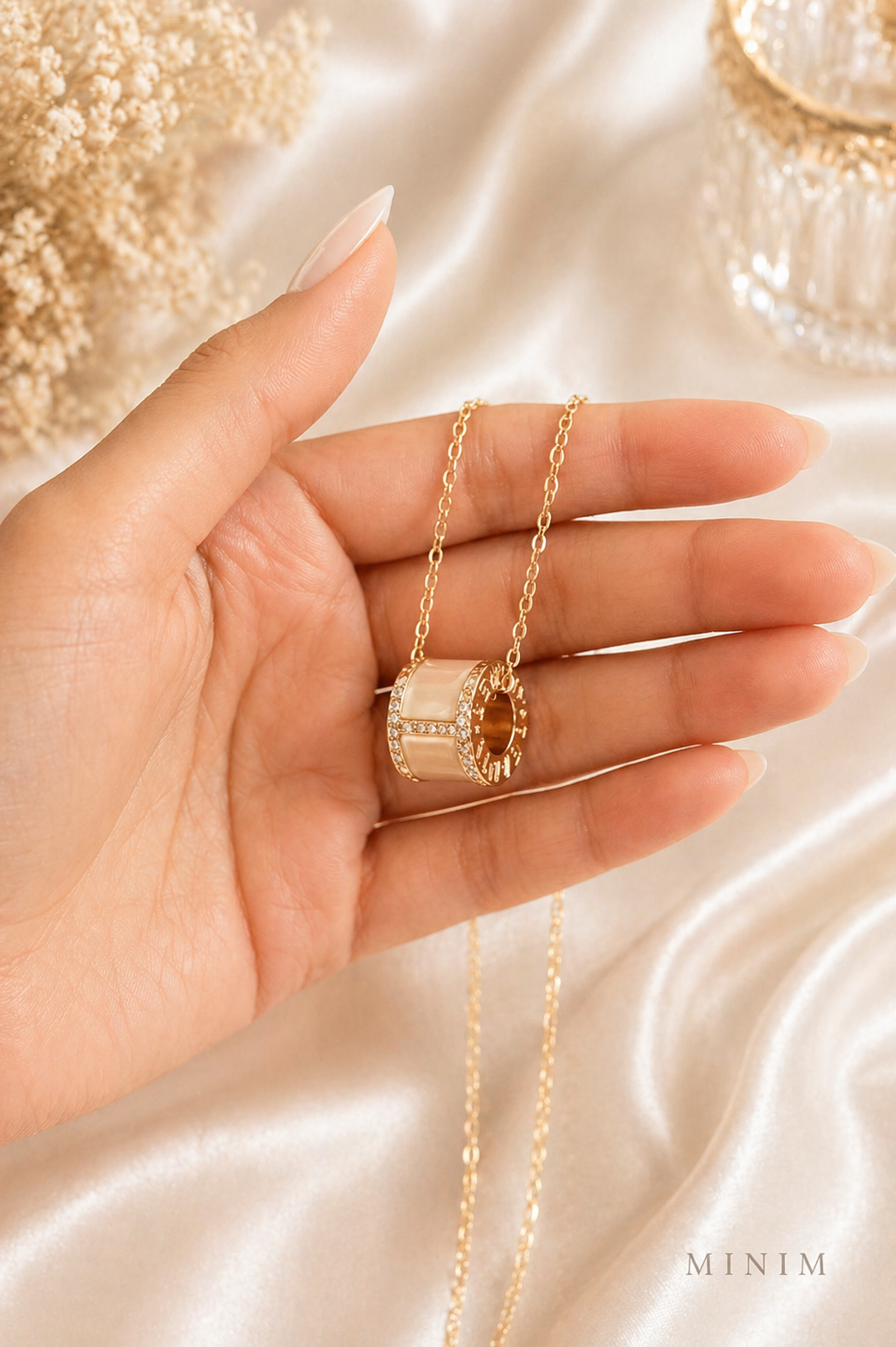 Ivory Barrel Pendant Necklace